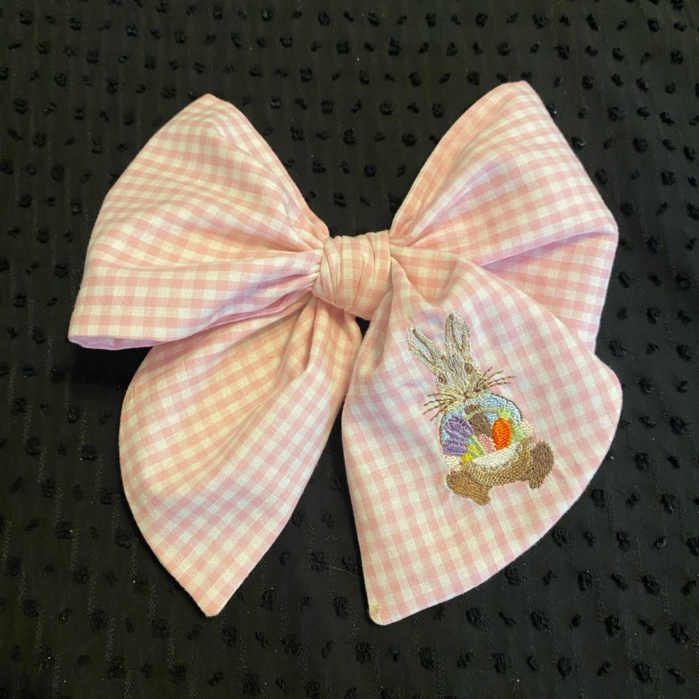 Girl’s Embroidered Easter Hair Bow NEW